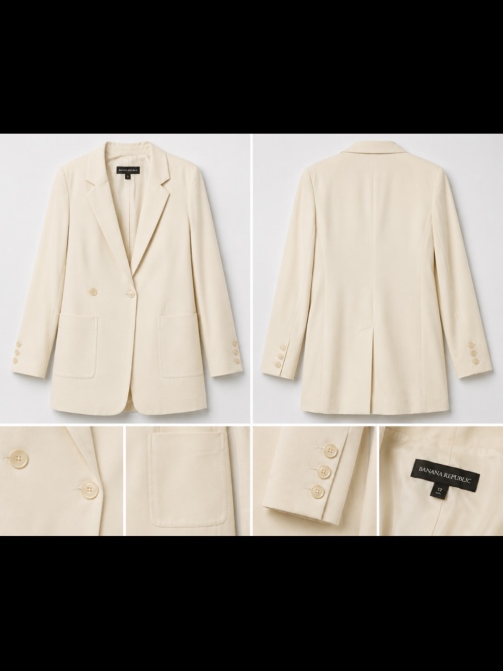 Women's Cream Single-Button Blazer Jacket